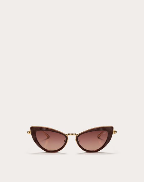 Valentino - Viii - Cat-eye Titanium And Polyamide Stud Frame - Burgundy/​gradient Pink - Woman - Gifts For Her