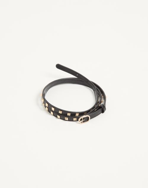 Valentino Garavani - Ceinture Valentino Garavani Rockstud En Cuir De Veau - Noir - Femme - Ceintures