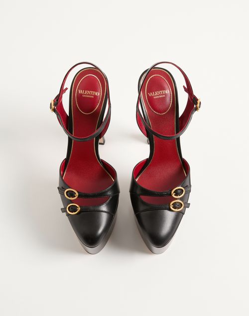 Valentino Garavani - Crasher Platform Pumps In Kidskin 145mm - Black - Woman - Pumps