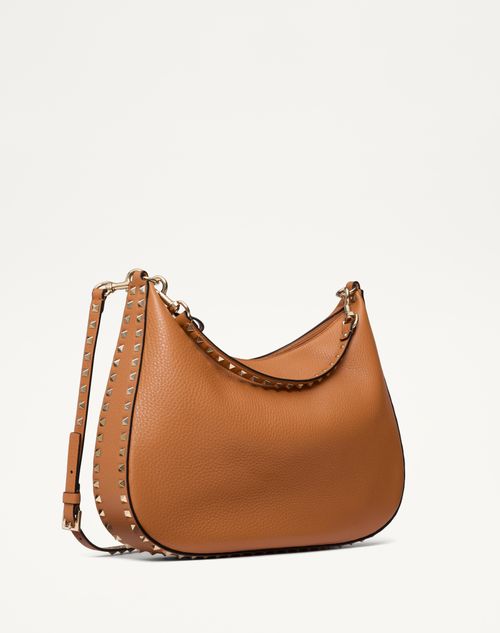 Valentino Garavani Rockstud Hobo Bag In Grainy Calfskin for Valentino Garavani Rockstud Hobo Bag In Grainy Calfskin for