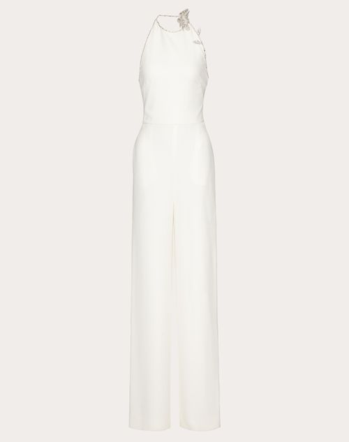Valentino - Embroidered Cady Couture Jumpsuit - Ivory/silver - Woman - Dresses