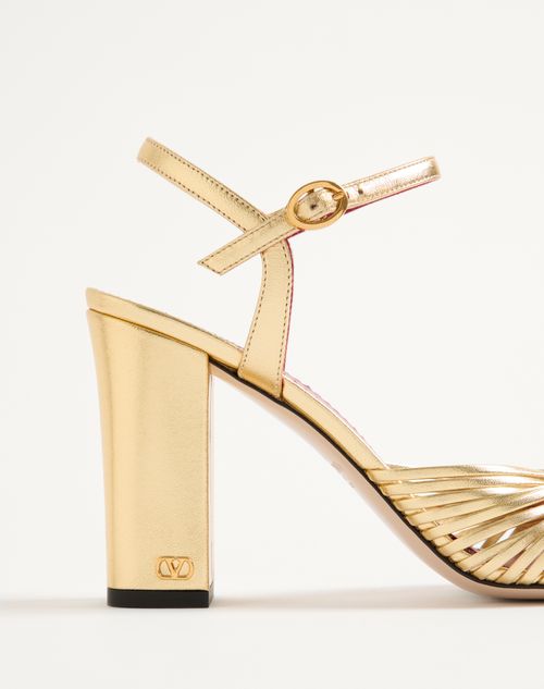 Valentino Garavani - Annet Laminated Nappa Sandal 90mm - Gold - Woman - Sandals