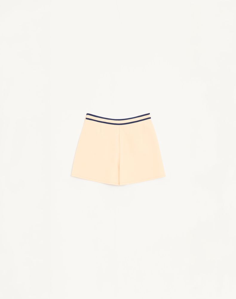 Valentino Crepe Couture Shorts Woman Birch/Blue 44