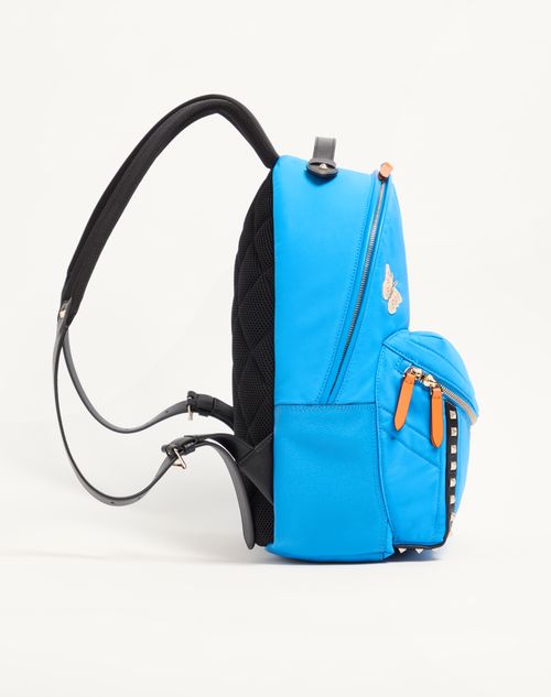 Valentino Garavani - Mochila Stud Up De Tejido Técnico - Azul Eléctrico - Hombre - Mochilas