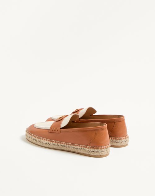 Valentino Garavani - Palm Avenue Calfskin Loafer - Roasted Pecan/ivory - Man - Man Shoes Private Promotions