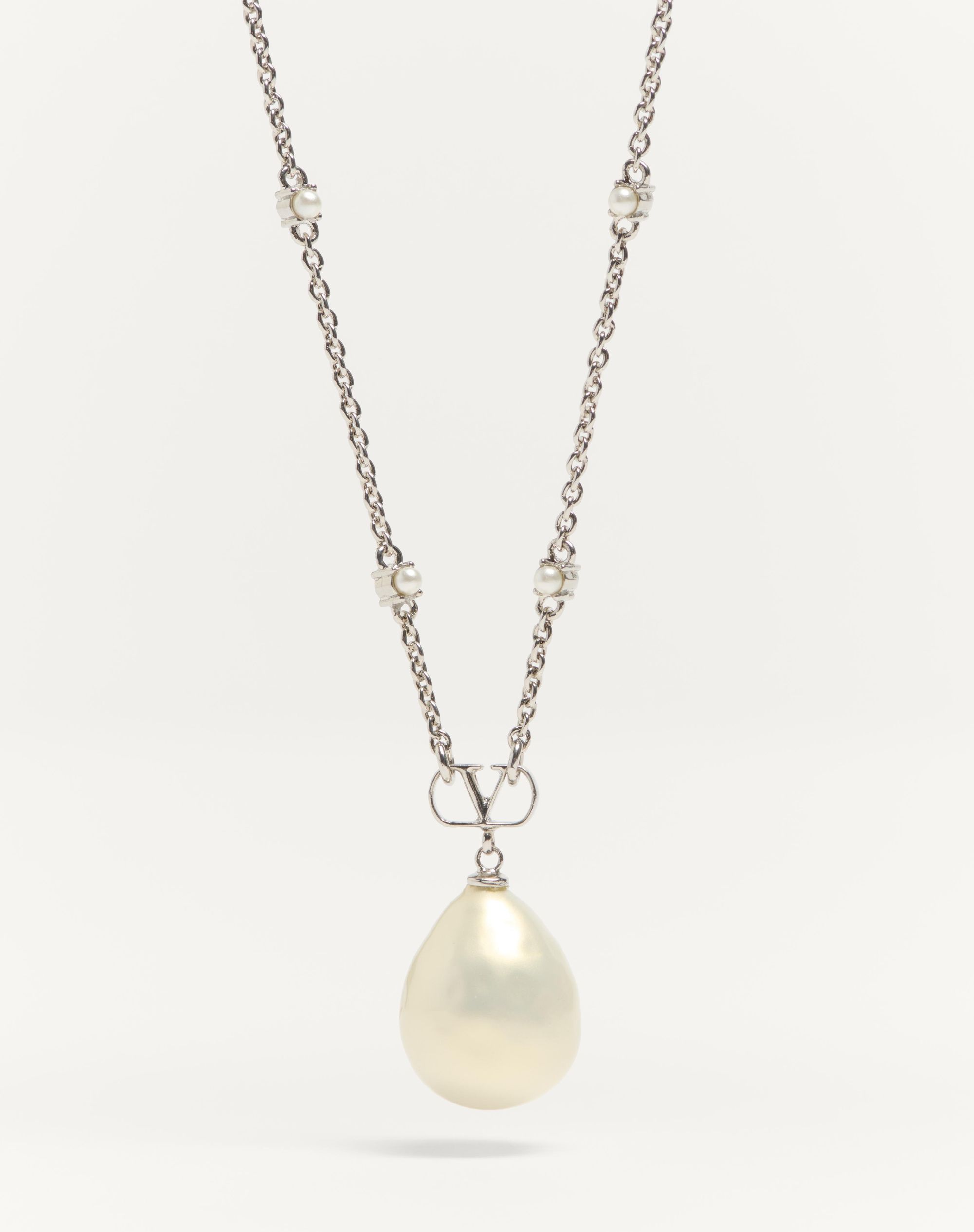 valentino Vロゴシグネチャーメタルxクリスタルネックレス VALENTINO ヴァレンティノ バレンチノ Vロゴ シグネチャー
