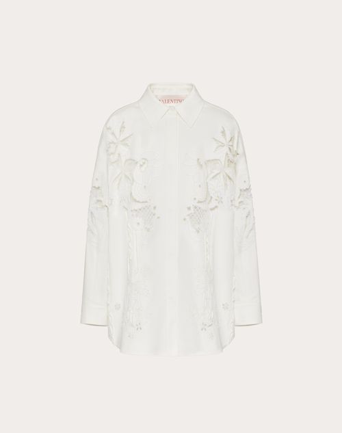 Valentino - Embroidered Light Double Splittable Gabardine Overshirt - White - Woman - Woman Ready To Wear Sale