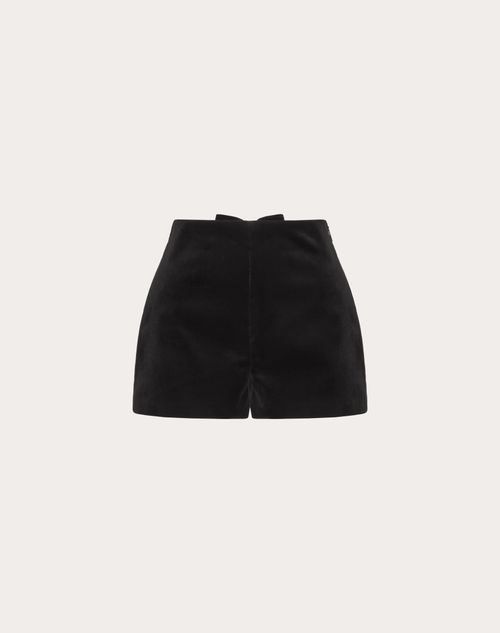 Valentino - Velvet Shorts - Black - Woman - Pants And Shorts