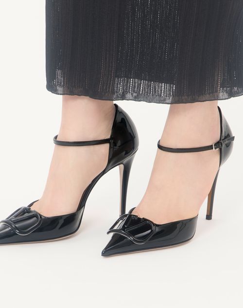 Valentino Garavani - Vlogo Signature D'orsay Patent Leather Pumps 100mm - Black - Woman - Pumps