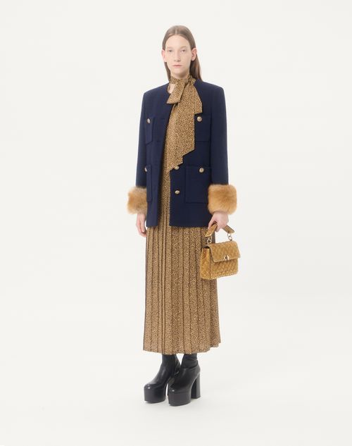 Valentino Garavani - Valentino Garavani Rockstud Spike Medium Suede Bag - Havana Beige - Woman - Shoulder Bags