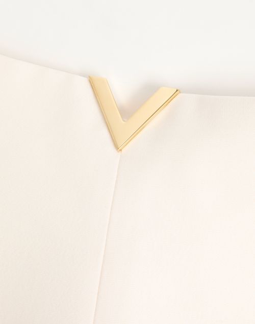 Valentino - Crepe Couture Shorts - Elfenbein - Frau - Hosen Und Shorts