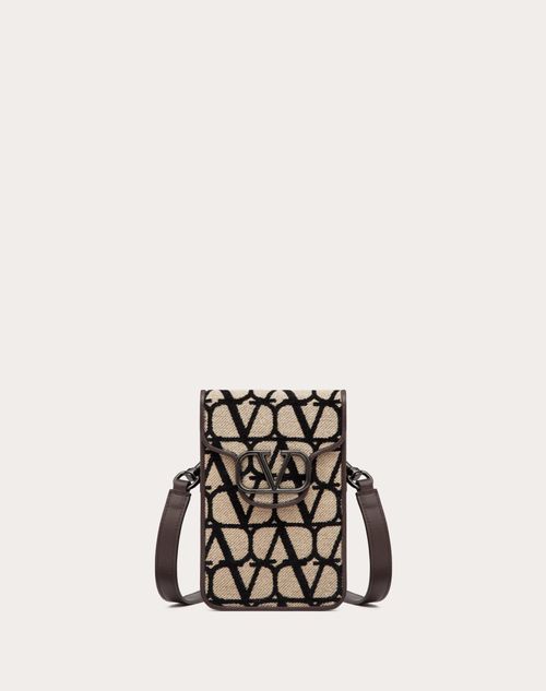 Valentino Garavani - Loco' Toile Iconographe Cross Body Mini Bag - Beige/black - Man - Shoulder Bags