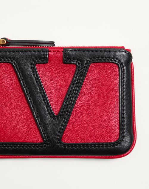 Valentino Garavani - Valentino Garavani Viva Superstar Nappa Leather Key Ring - Red/black - Woman - Wallets & Cardcases - Accessories