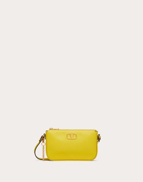 Valentino Garavani - Mini Vlogo Signature Calfskin Crossbody Bag - Cedar Yellow - Woman - Mini And Micro Bags