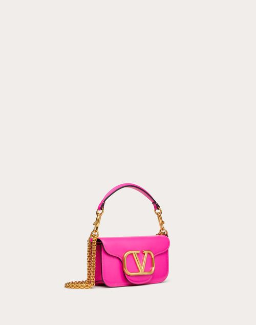 Valentino Garavani - Valentino Garavani Locò Small Shoulder Bag In Calfskin - Pink Pp - Woman - Shoulder Bags