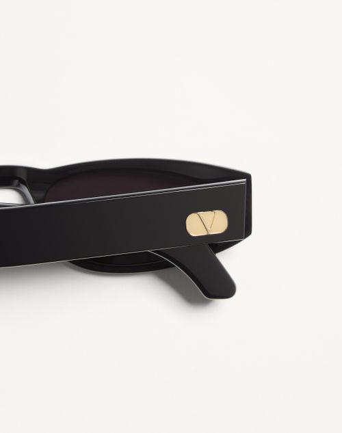 Valentino - Geometric Acetate Eyewear - Black/gray - Unisex - Eyewear