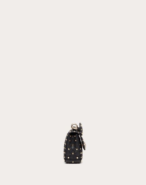 skrubbe Grand Nathaniel Ward Small Nappa Rockstud Spike Bag for Woman in Poudre | Valentino US