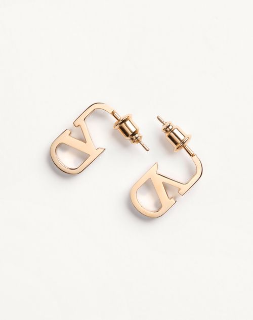 Valentino Garavani - Valentino Vlogo Signature Metal Earrings - Gold - Woman - Jewellery