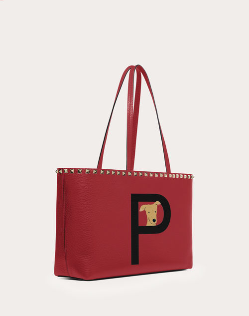 Valentino Garavani Women's Rockstud Pet Customizable Small Tote Bag - Red - Totes