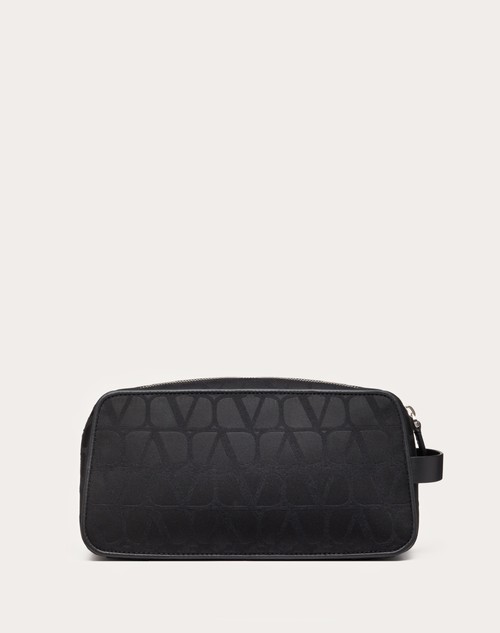 Valentino Garavani VLTN-print wash bag - Black