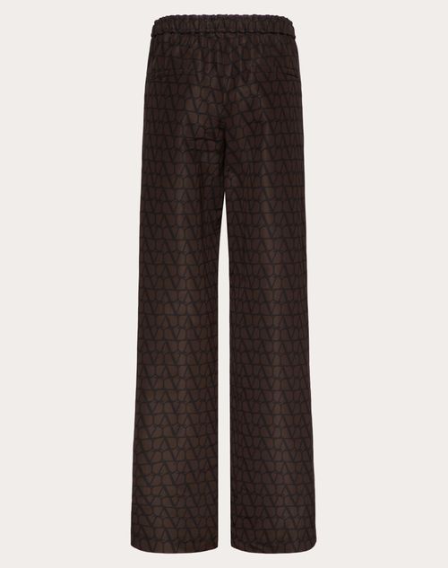 Valentino - Cargo Trousers In Silk Faille With All-over Toile Iconographe Print - Ebony/black - Man - Man