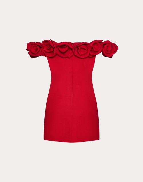 Valentino - Robe Courte En Crêpe Couture - Rouge - Femme - Robes
