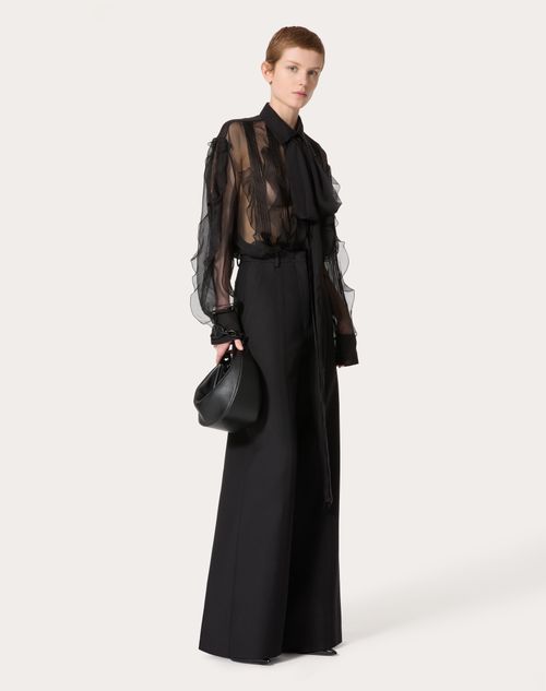 Valentino - Chiffon Blouse - Black - Woman - Shirts And Tops