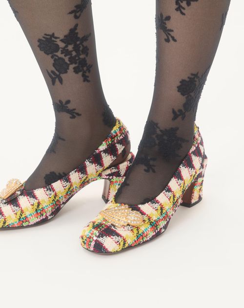 Valentino Garavani - Adamantine Slingback Pumps In Tweed 60mm - Multicolour/butter - Woman - Gifts For Her