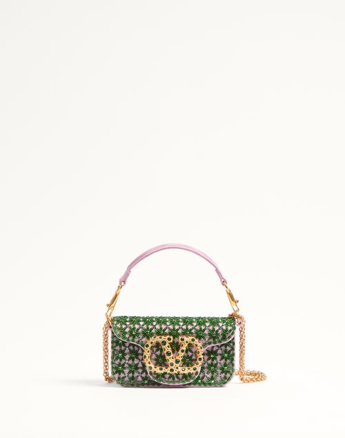 Valentino Garavani - Valentino Garavani Locò Small Embroidered Shoulder Bag With Jewel Logo - Emerald - Woman - Shoulder Bags