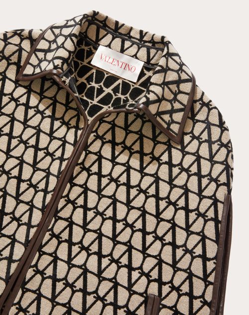 Valentino Garavani Toile Iconographe Leather-Trim Backpack - Brown
