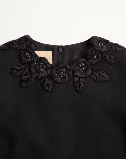 Valentino - Embroidered Crepe Couture Short Dress - Black - Woman - Dresses