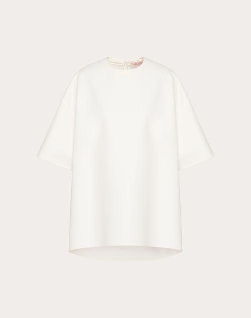 Valentino - Top In Light Double Splittable Gabardine - White - Woman - Shirts And Tops