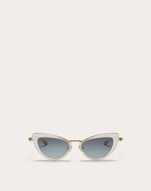 Valentino - Marco Estilo Ojo De Gato Viii De Acetato - Blanco - Mujer - Gafas De Sol