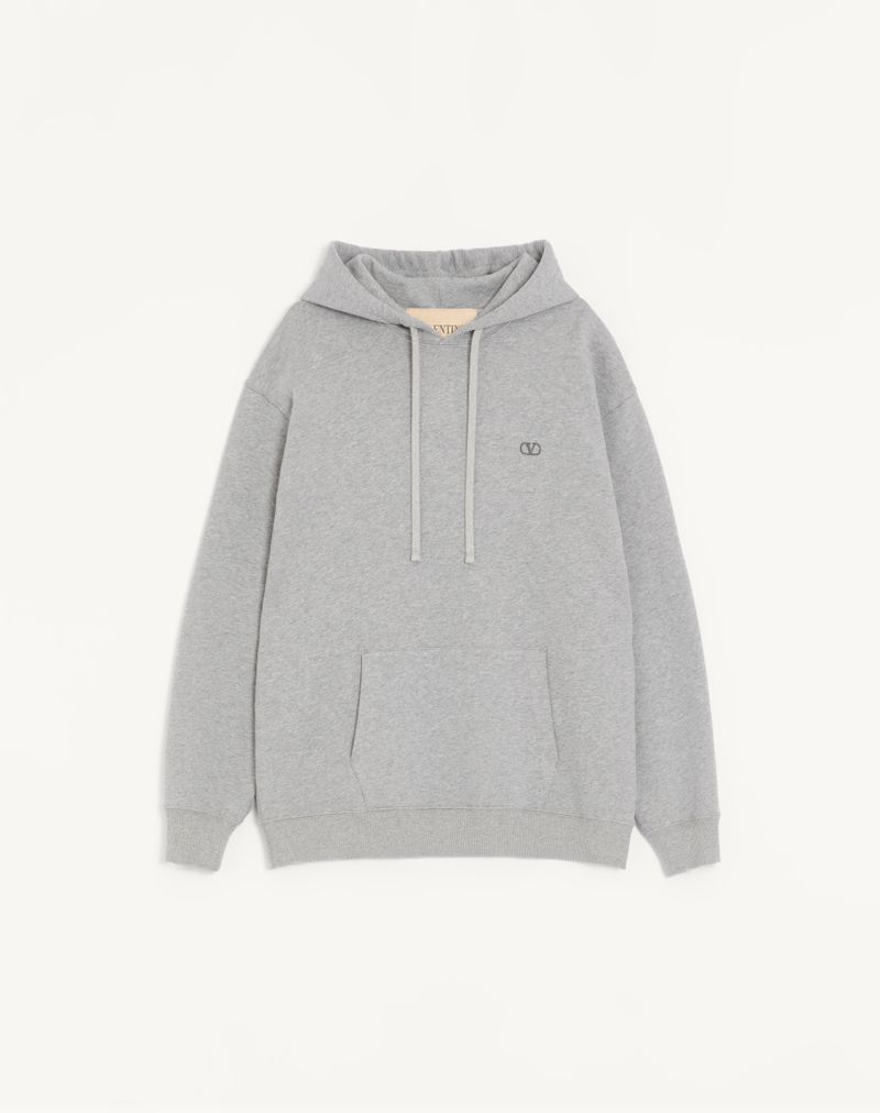 Hoodie Coton Broderie VLogo Gris — Valentino