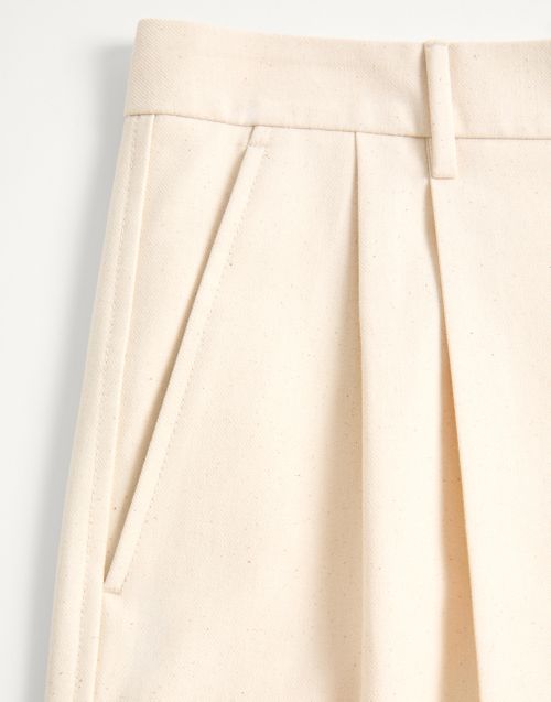 Valentino - Cotton Canvas Cuffed Bermuda Shorts - Shell - Man - Pants And Shorts