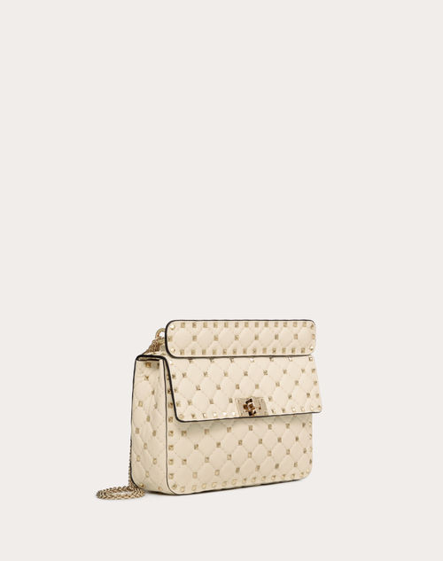 Valentino Garavani - Medium Nappa Rockstud Spike Bag - Light Ivory - Woman - Valentino Garavani Rockstud Spike