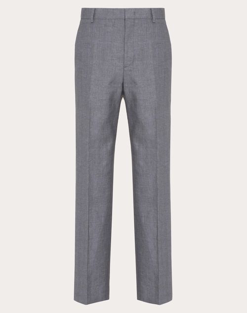 Valentino - Linen Trousers - Light Grey - Man - Trousers And Shorts