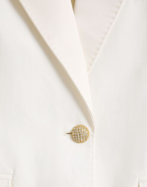 Valentino - Diagonal Cotton Linen Jacket - Ivory - Woman - Jackets And Blazers