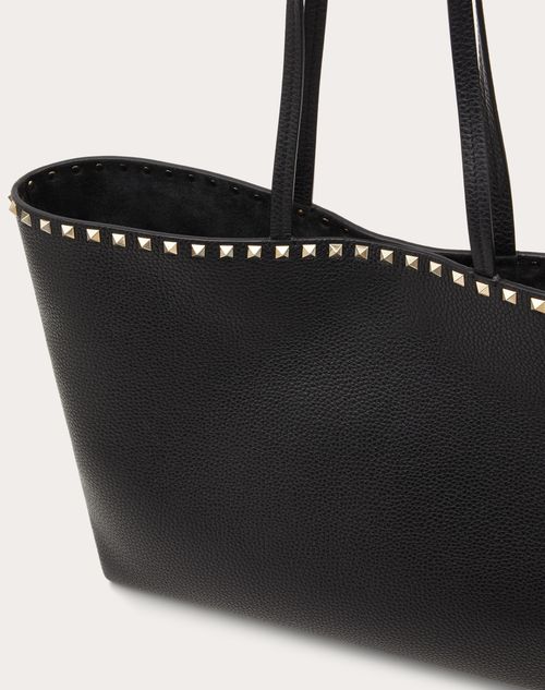 Valentino Rockstud Large Grainy Leather Shopper Tote