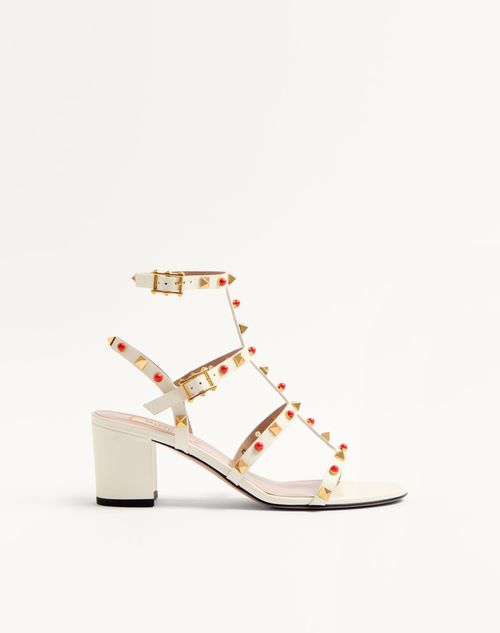 Valentino Garavani - Rockstud Calfskin Sandal With Cabochon Stones 60mm - Ivory - Woman - Sandals