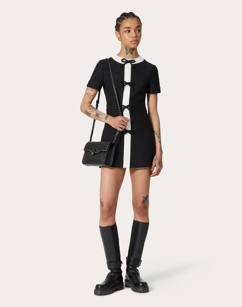 Valentino Garavani - Small Rockstud Grainy Calfskin Crossbody Bag - Black - Woman - Shoulder Bags