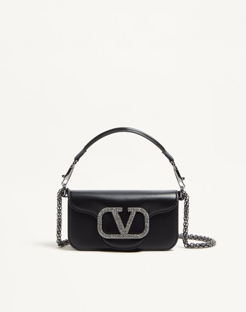 Valentino Garavani - Valentino Garavani Locò Small Shoulder Bag With Jewel Logo - Black - Woman - Shoulder Bags