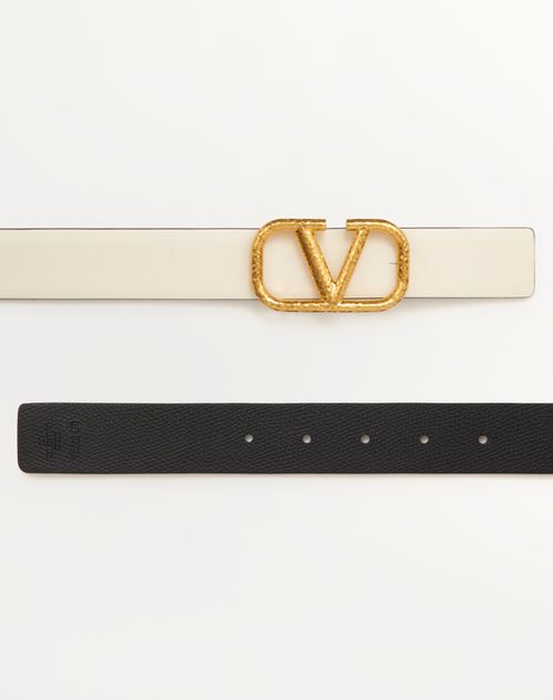 REVERSIBLE VLOGO SIGNATURE BELT IN GRAINY CALFSKIN 30MM