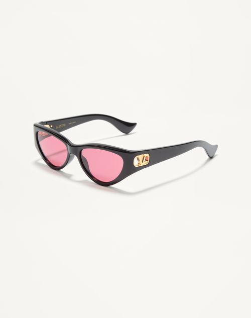 Valentino - Cat-eye Acetate Eyewear - Black/red - Woman - Akony Eyewear - Accessories