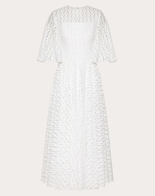 Valentino - Valentino Optical Heavy Lace Dress - Optic White - Woman - Ready To Wear