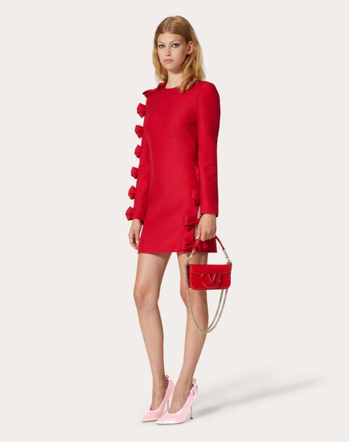 Crepe Couture Short Dress for Woman in Red