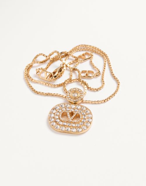 Valentino Garavani - Vlogo Signature Metal And Swarovski® Crystal Necklace - Gold/crystal - Woman - Jewelry