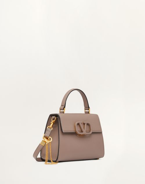 Valentino Garavani - Borsa A Mano Piccola Vsling In Vitello Granato - Clay/rose Quartz - Donna - Borse A Mano