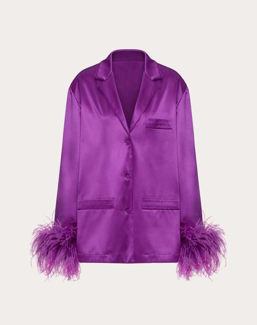 Valentino - Satin De Soie Shirt - Violet - Woman - Shirts And Tops