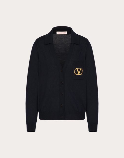 Valentino - Wool Cardigan - Navy - Woman - Knitwear